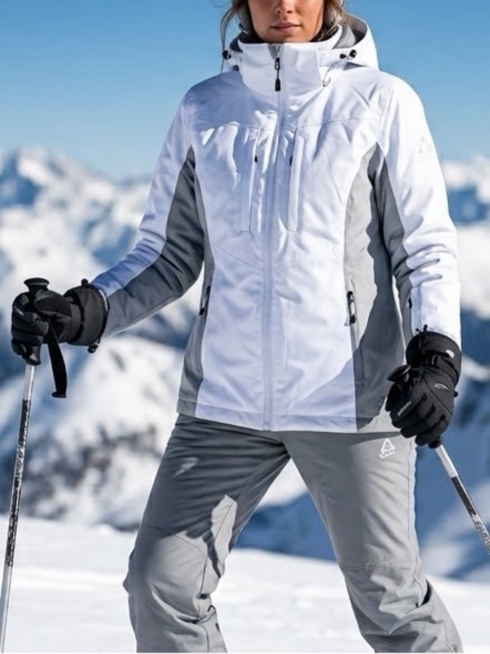 NWT Gerry Women’s White/Moonlight Ascend Textured Donny Ski Jacket Size Medium